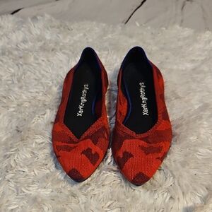 XerkingRothys‎ Red Camo Pointed Toe Knit Flats - Comfortable & Stylish SZ 9